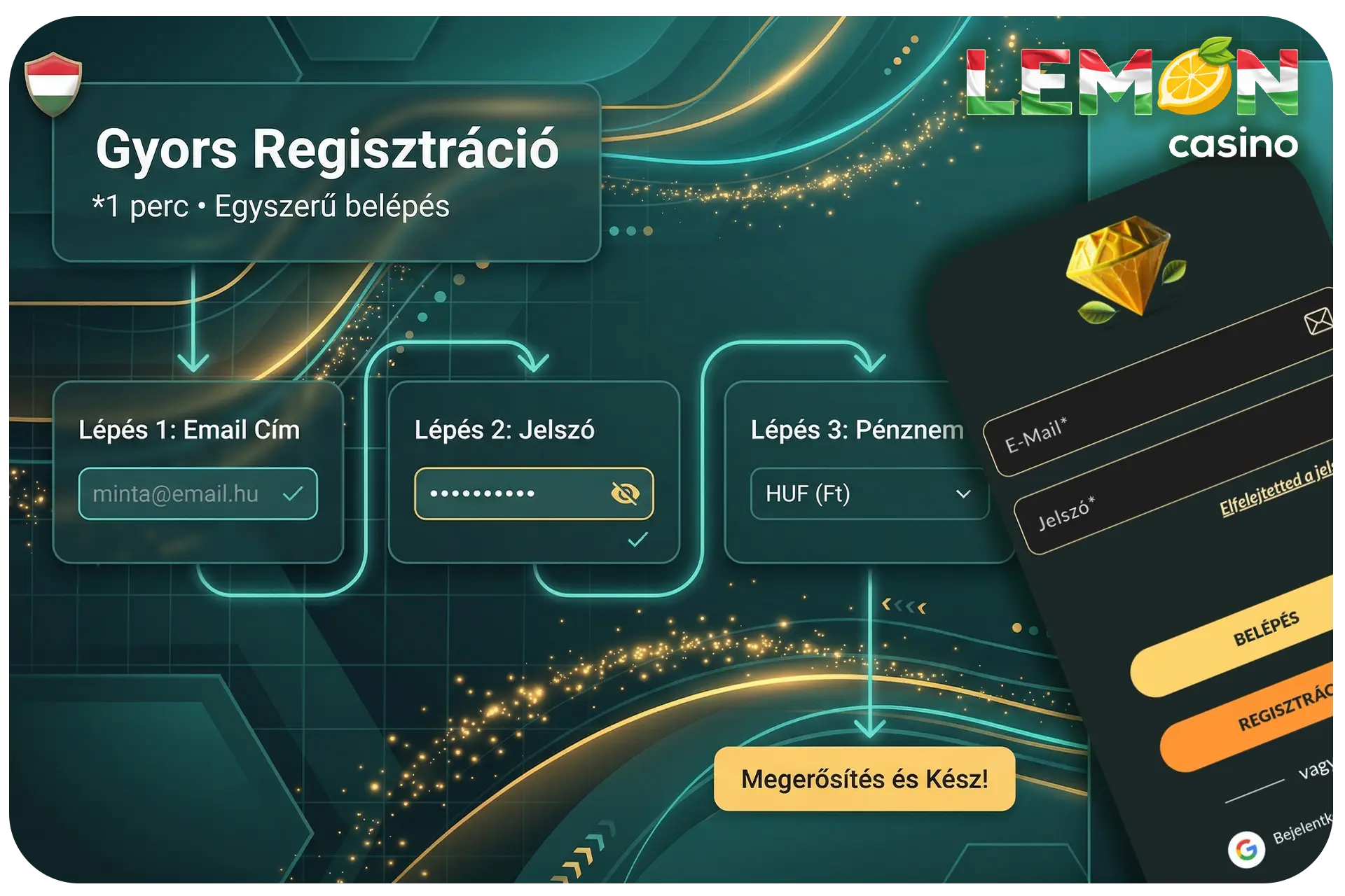 Lemon Casino regisztráció és bejelentkezés folyamata – gyors fiók létrehozás és egyszerű használat